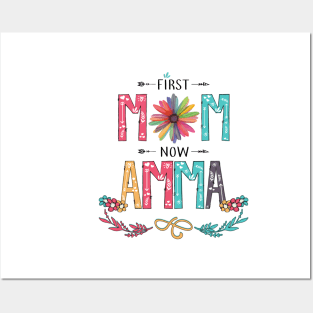 First Mom Now Amma Wildflowers Happy Mothers Day Posters and Art